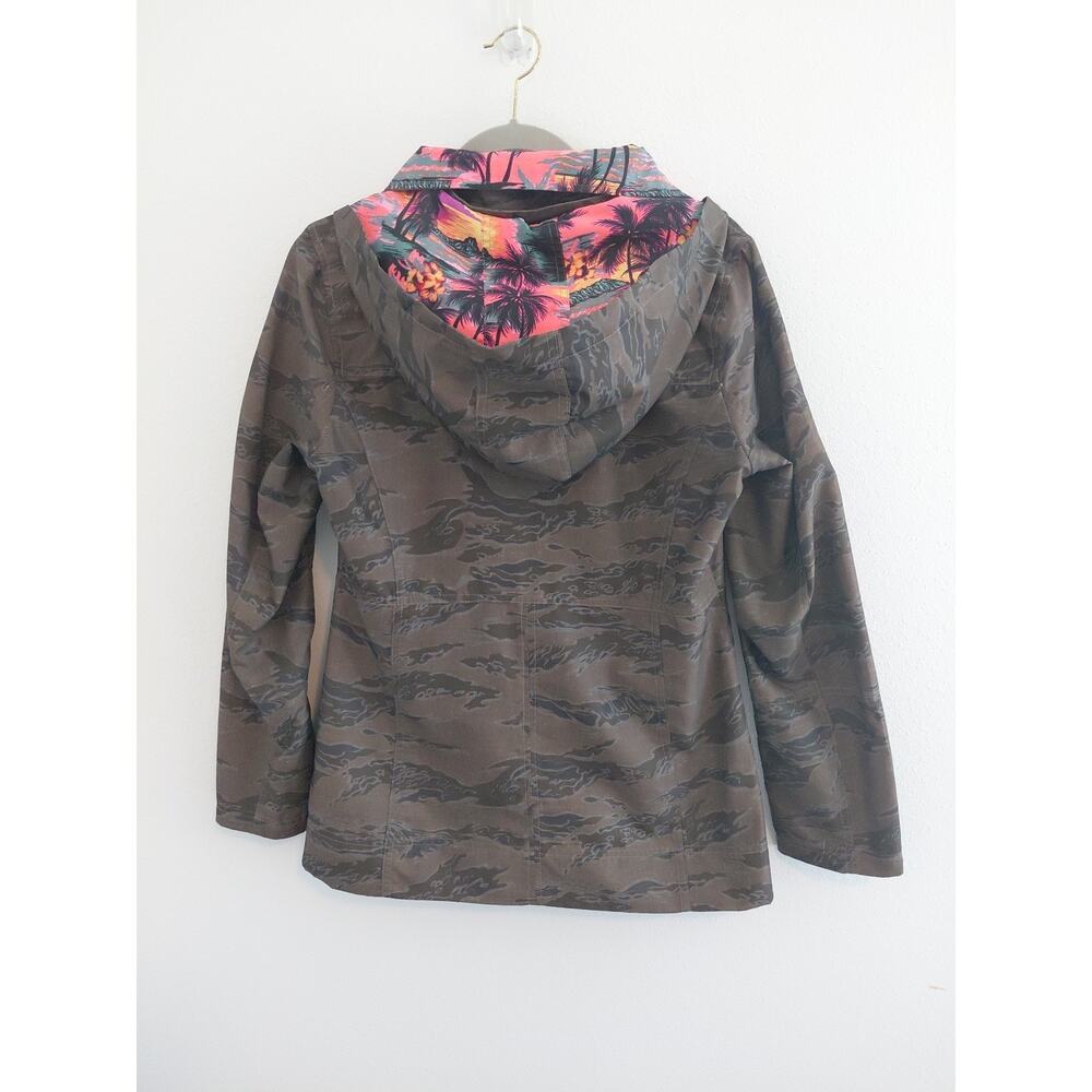 VTG Hurley Double Breasted Women LARGE Hood Camo VIVID Hawaiian Pink Y2K Skater - Picture 6 of 16